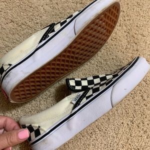 Women’s size 6 slip-on checkered Vans